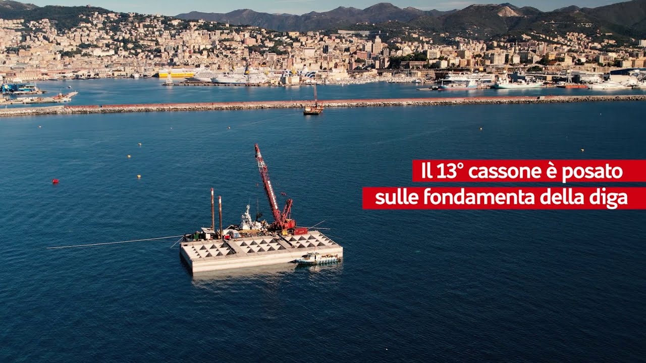 Videonews Diga Foranea di Genova: posato il 13° cassone, il più grande realizzato fino ad ora