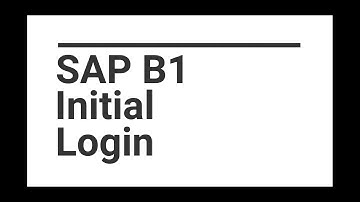 SAP Business One Initial Login