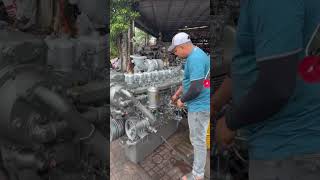 Mitsubishi S12R marine engine testing #dieselengine #marineengine #engineblock
