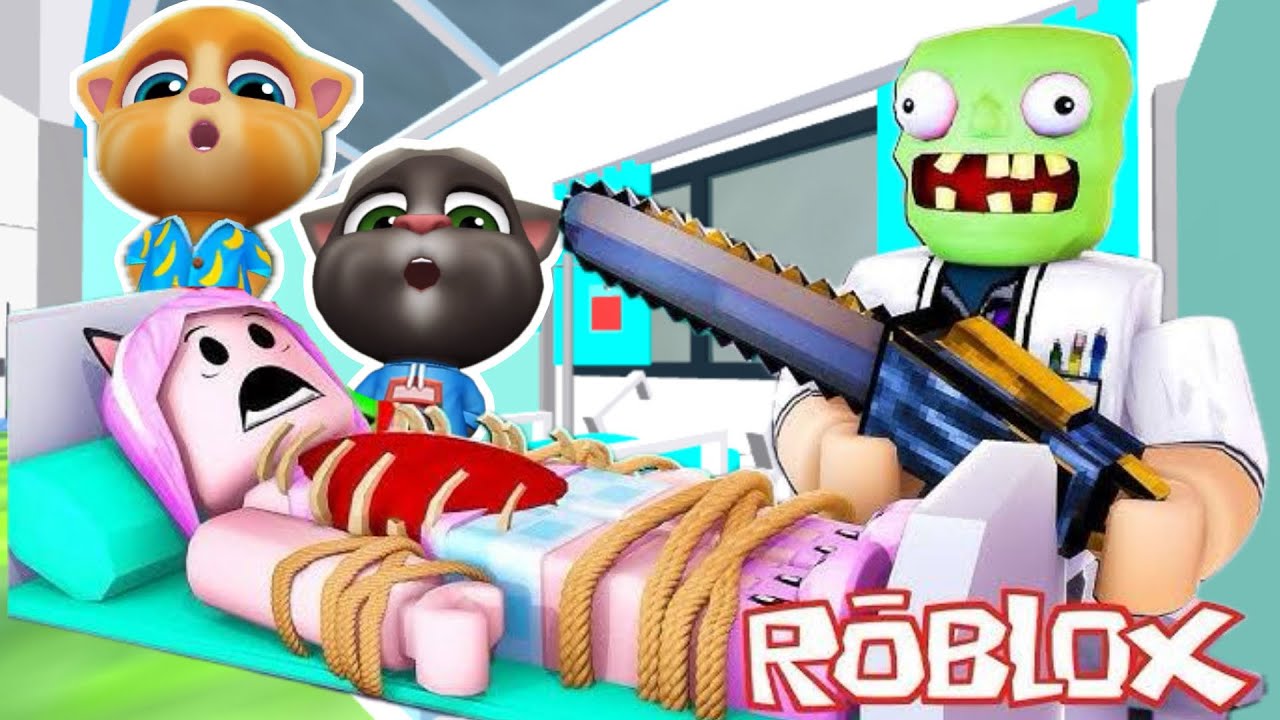 Tom dan Ginger Kabur Dari Rumah Sakit Zombie!!! - Roblox My Talking Tom Friends
