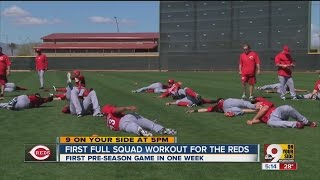 First full squad training camp day for Reds