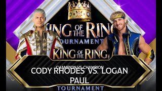 Logan Paul vs Cody Rhodes for both Titles, King of the Ring WWE 2K24 (Sinister Mesh)