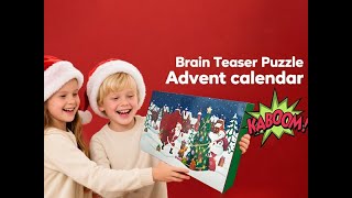 Brain Teaser Advent Calendar 2025-24-Day Christmas Countdown Box with IQ Logic Puzzles