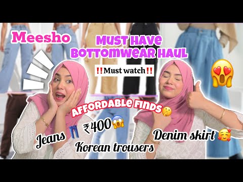 Meesho bottom wear haul‼️ jeans , Korean trousers, Skirt , ethnic bottom #meesho haul #meeshojeans