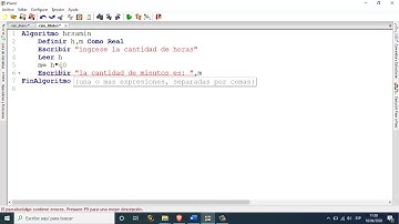 11.2 Pseudocódigo Horas a Minutos (en Pseint)