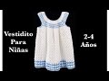 Vestido en gancho | ganchillo fácil de hacer para niñas de 2-4 años por Crochet for Baby #144