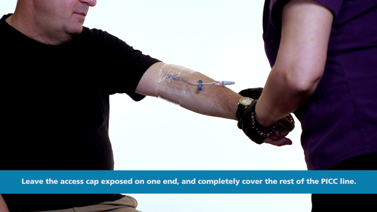 How to Wrap a PICC/IV Line for Showering SealSkin Medical Wrap (NEW) YouTube