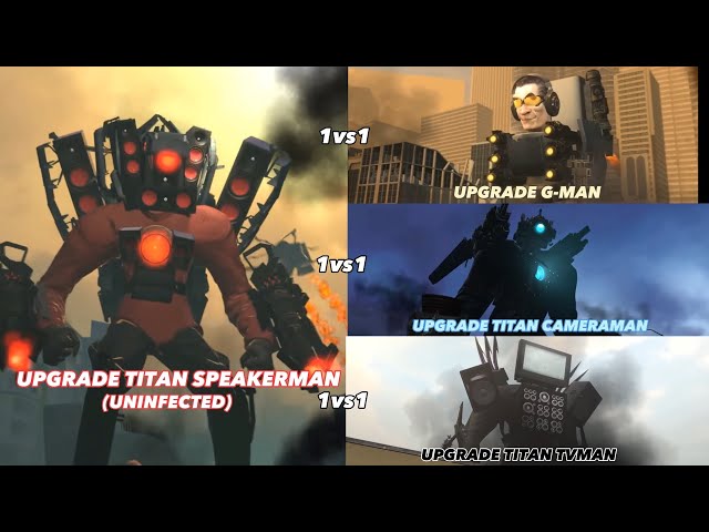 Upgrade Titan Speakerman (uninfected) vs All Titans | skibidi toilet 58 | 1vs1 class=