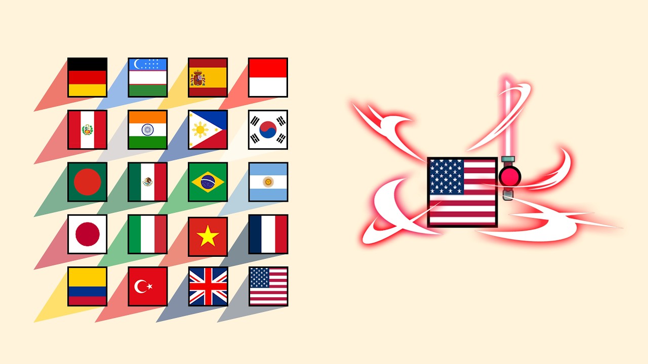 All Countries Battle for One Sword | Square Race