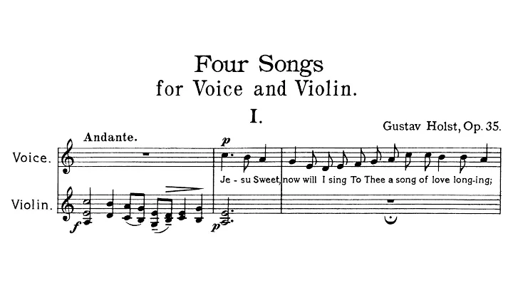 Gustav Holst - Four Songs for Voice and Violin (19...
