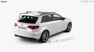 Audi A3 Sportback with HQ interior 2013 3D model by Hum3D.com