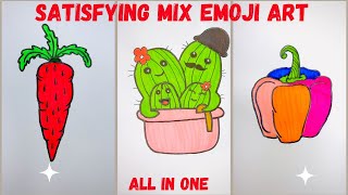 Satisfying mix emoji art ALL in ONE #ononnasartstudio #art #emojimixart