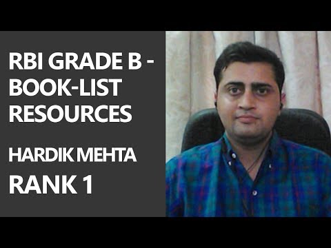 (Hindi) [Rank 1] RBI Grade B - Book-list/ Resources by Hardik Mehta