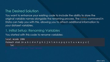 Keep Track of Original Variable Names in Stata with notes Command
