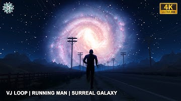 1 HOUR VJ LOOP | Running Man | Surreal Galaxy | Retro Synth Wave | Background Screensaver | 4K UHD