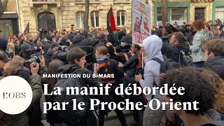 8 Mars : Des tensions dans la manifestation parisienne entre pro-Palestiniens et pro-Israël