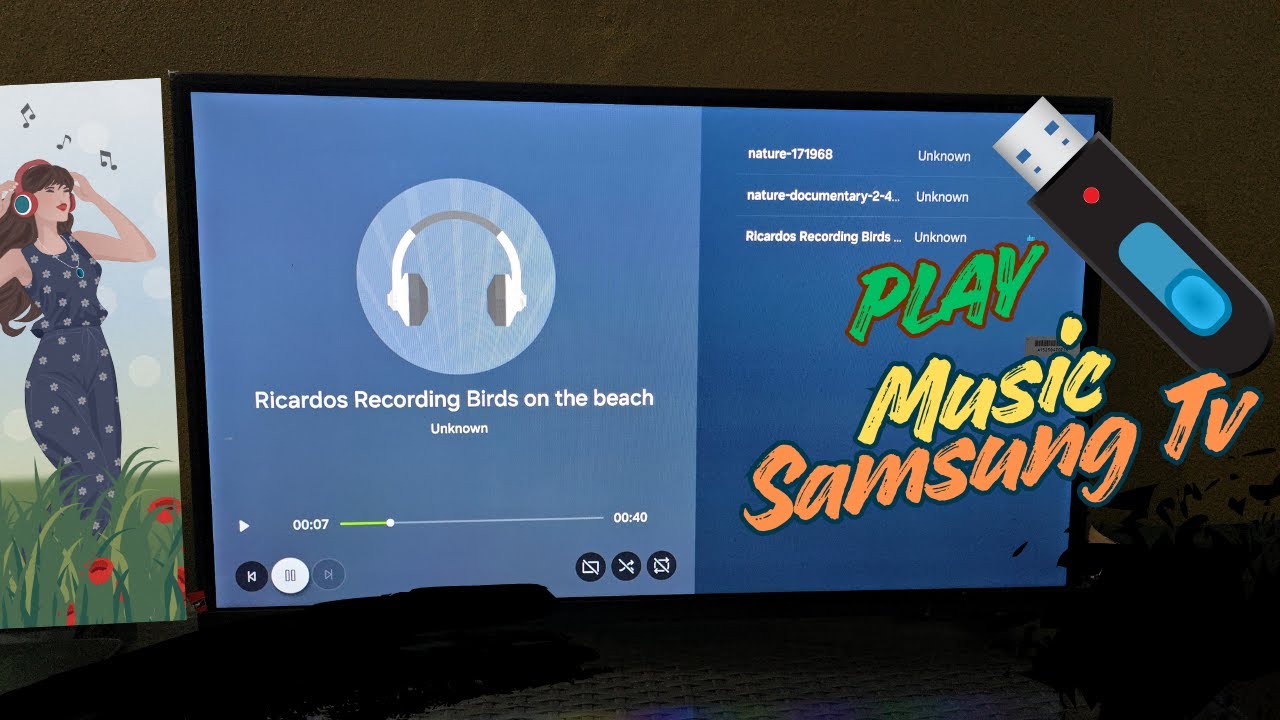 How to Play Music on Samsung Tv with USB Flash Drive - YouTube