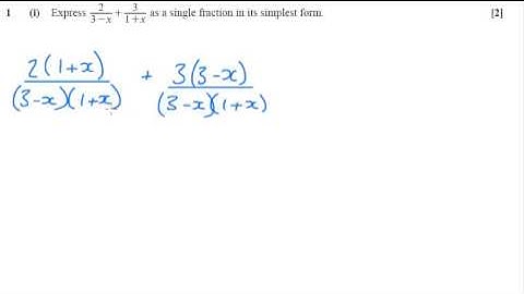 OCR C4 June 2015 q1i - Rational Functions/Algebraic Fractions