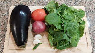 Eggplant with Spinach|| Indian Vegetable Recipe Baingan-Palak.