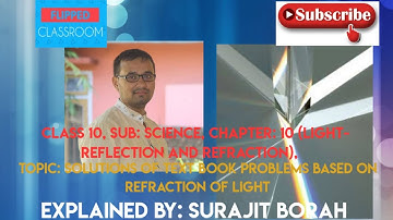 CLASS 10 (SCIENCE), CHAPTER -10 (Light Reflection and Refraction)