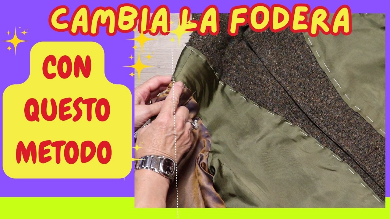 SOSTITUIRE LA FODERA A GIACCA /CAPPOTTO CON  METODO ANTICO SARTORIALE  LA RENDE RESISTENTE NEL TEMPO