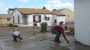 Veterans concrete,...cut joints/finishing progress