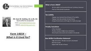 Form 14654: IRS Certification by U.S. Person Residing in the U.S. under Streamlined Domestic (SDOP).