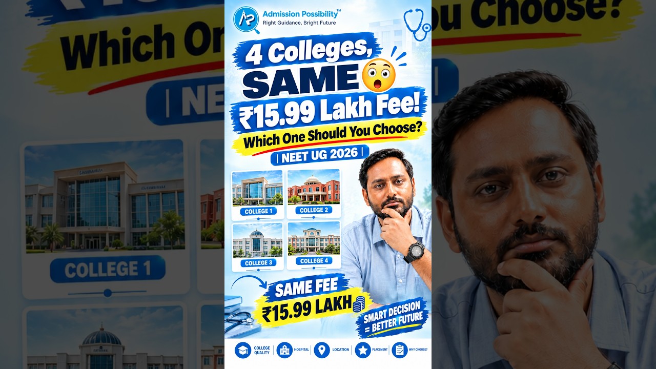 4 Colleges, SAME ₹15.99 Lakh Fee! 😱 Which One Should You Choose? | NEET UG 2026