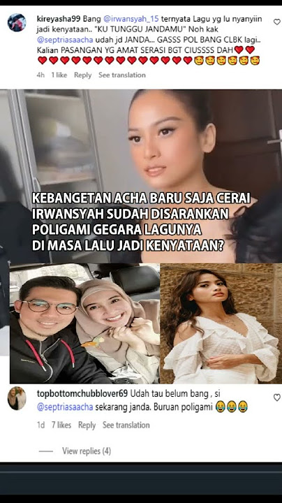 Kebangetan! Acha Septriasa Baru Cerai, Warganet Senggol Irwansyah Bahas Poligami?