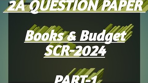Appendix 2 Q.P SCR-2024 BOOKS & BUDGET Part-1 Railway Account Departmental Solved Paper|
