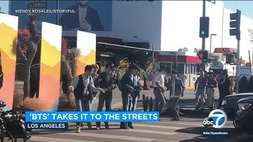 BTS stops traffic near The Grove for impromptu crosswalk concert I ABC7