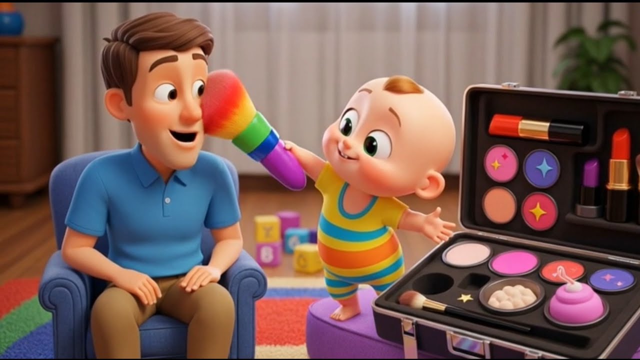 Making Daddy Look Like an Animal | Let’s Make Daddy Pretty 🎶 | Toonzy Wheels kids 