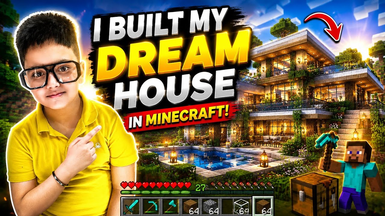 I Built My DREAM HOUSE in Minecraft Survival 🏠🔥 - YouTube