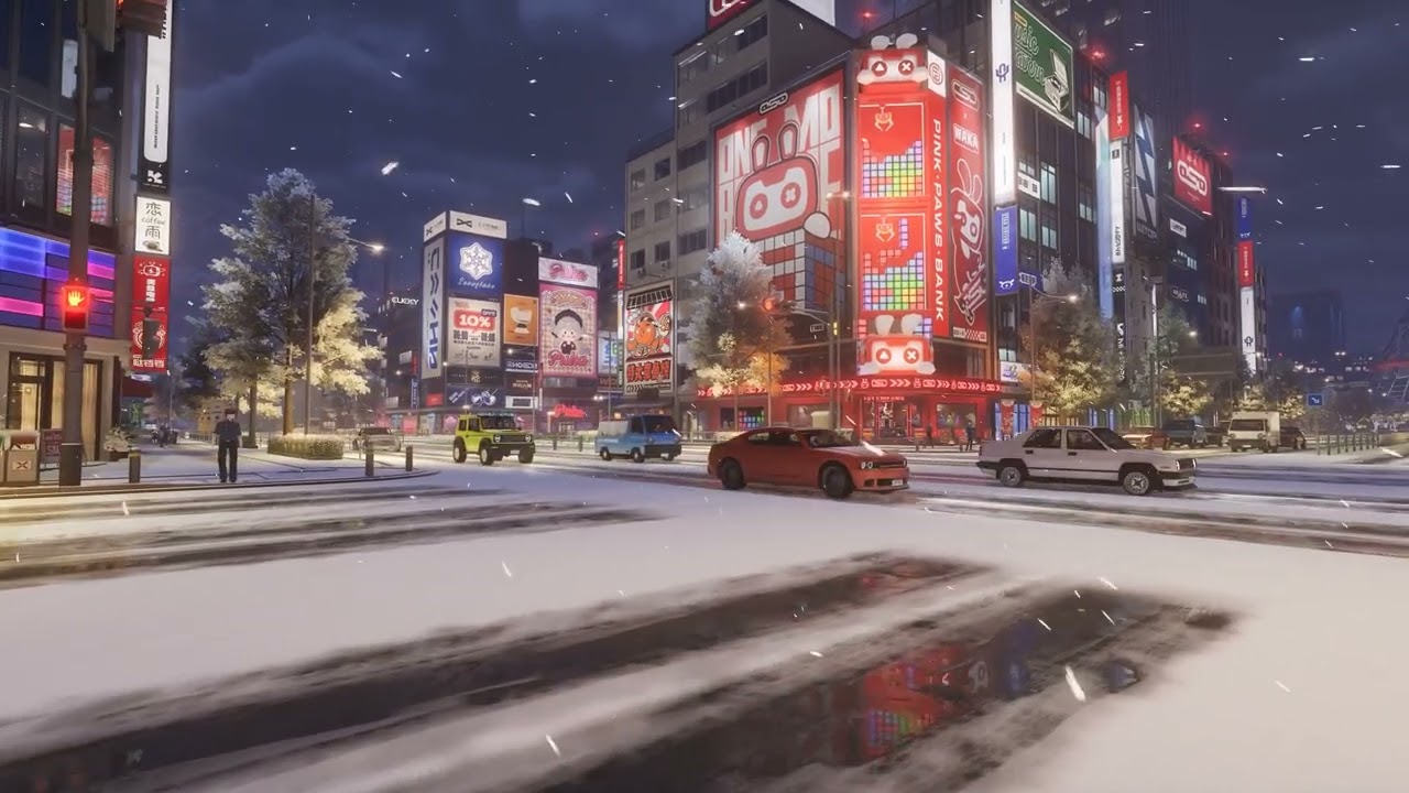 [이환 NTE] 눈 오는 헤테로시티 인게임 풍경 감상 Neverness To Everness A Dynamic Snowy Cityscape
