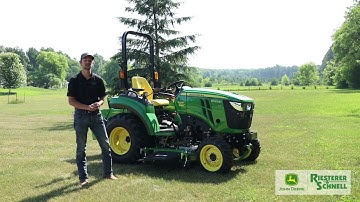 John Deere 2032R + 220R Loader + 60D AutoConnect Mid-Mount Mower + Ballast Box | Riesterer & Schnell