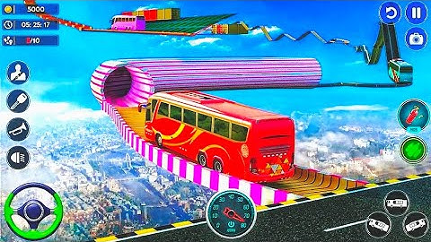 Impossible Bus Stunt Racing 2024 Meaga Ramp Driving Simulator 3D Android Gameplay #2 #godfloweryt
