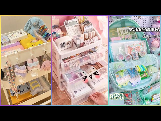 Kuromi Stationary High School Bag Organizing🎀| Stationery Desk Organization✨ class=