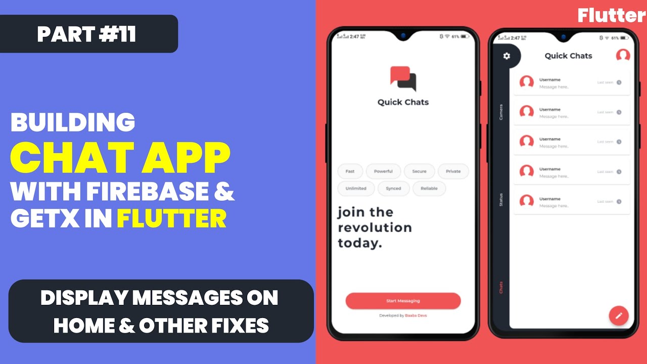 Display Messages On Home Screen Flutter Chat App With Firebase