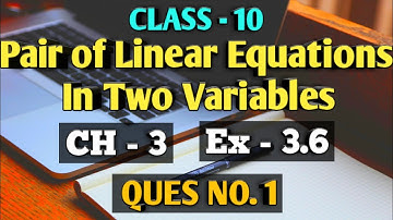 NCERT Class 10 Maths Chapter 3 Exercise-3.6 Question 1 in Hindi