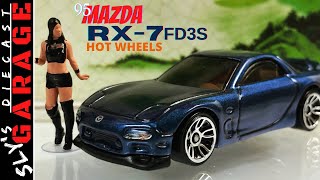 Hot Wheels 1995 Mazda RX 7 FD3S - 2017 Then and Now Mainlines, First Casting, Blue