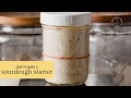 Easy sourdough starter recipe with one feeding per day