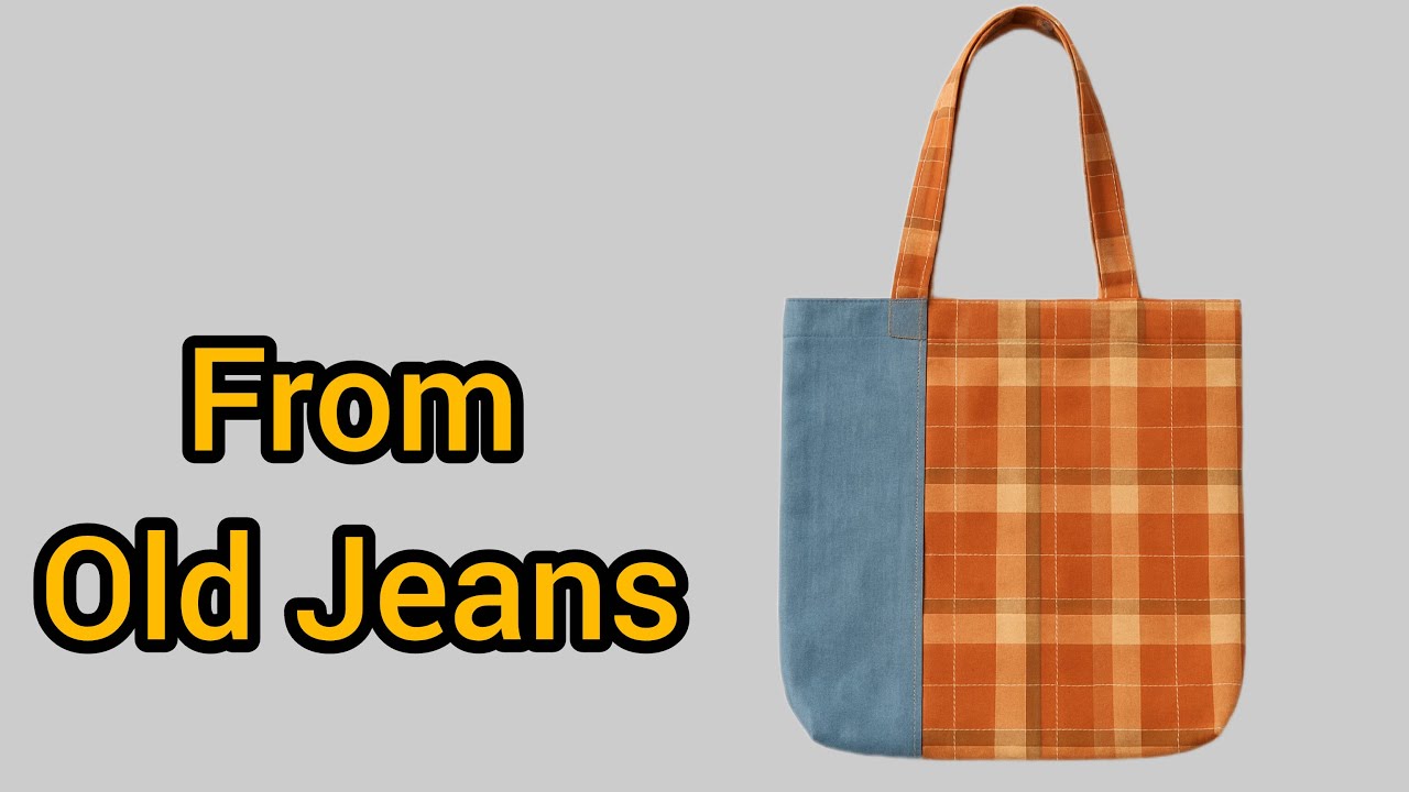 How to Sew a Tote Bag for Beginners | Easy DIY Tote from Old Jeans & Fabric Scraps