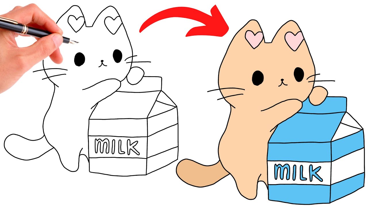 Como Desenhar Um Gato Fofo e Facil Passo a Passo Kawaii