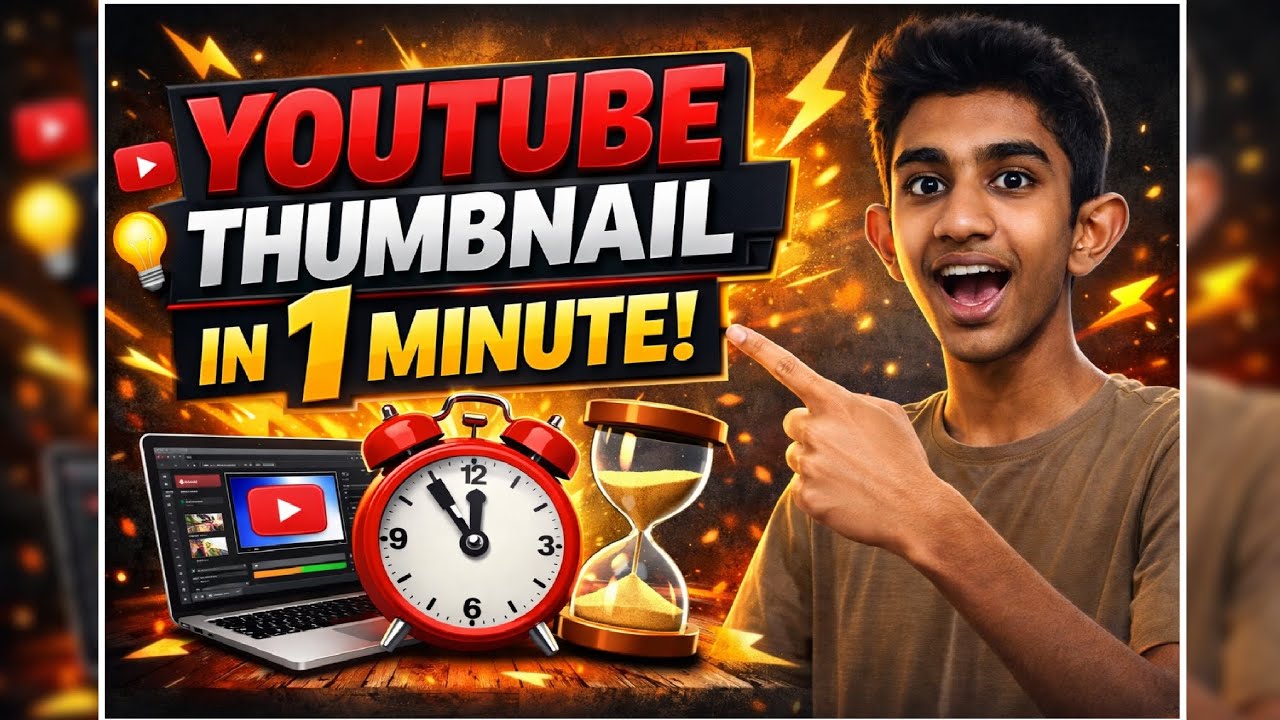 මෙච්චර Easy ද? 😱 YouTube Thumbnail in 1 Minute
