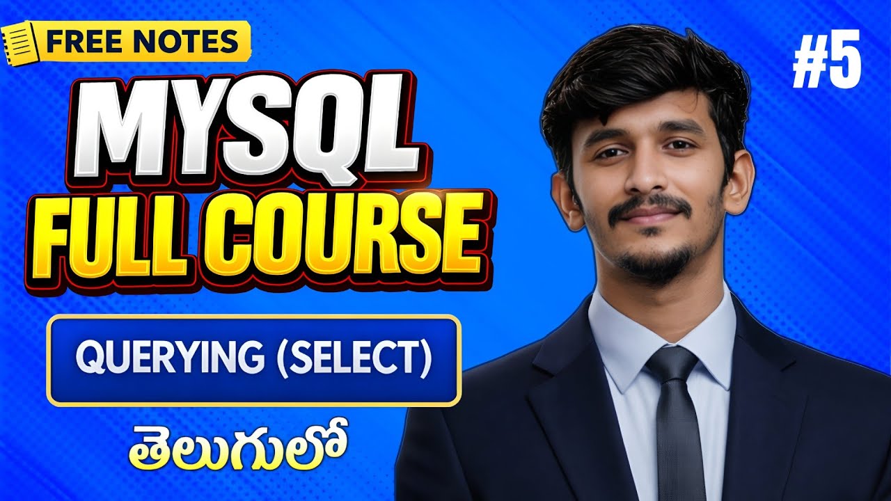 MySQL SELECT Command in Telugu | Querying Data from Table | MySQL full ...