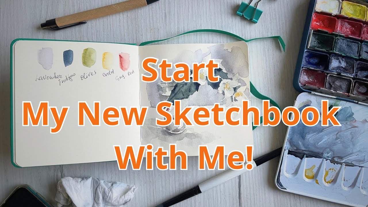 Start My New Sketchbook with Me! First Flower Sketch + Reference - YouTube