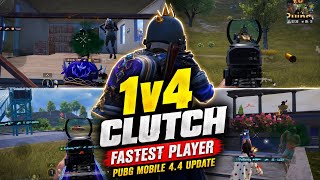 😱 1v4 Clutch | Fastest Player in PUBG MOBILE 4.4 Update 🔥(@iPadGaming-q4f ) #pubgmobile #pubg 