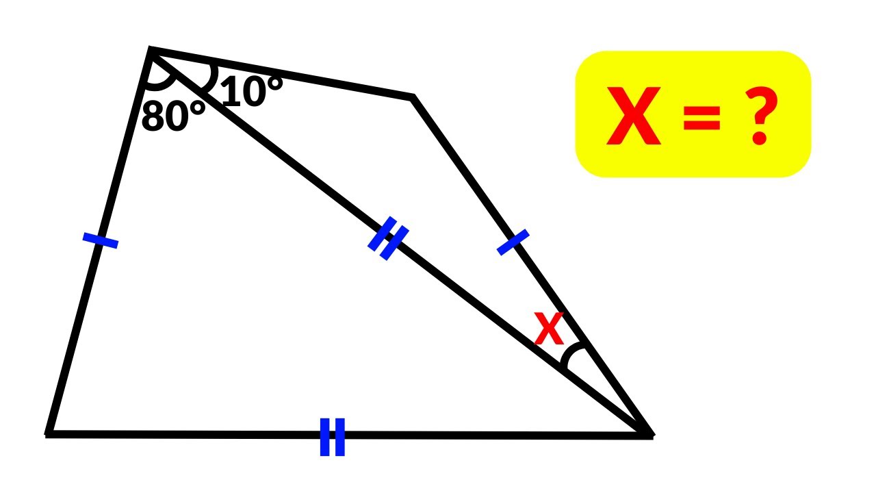Find the angle X | A Very Nice Math Olympiad Geometry Problem - YouTube