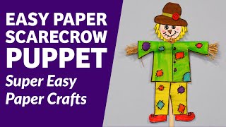Easy scarecrow craft for kids. How to make Scarecrow with paper.
