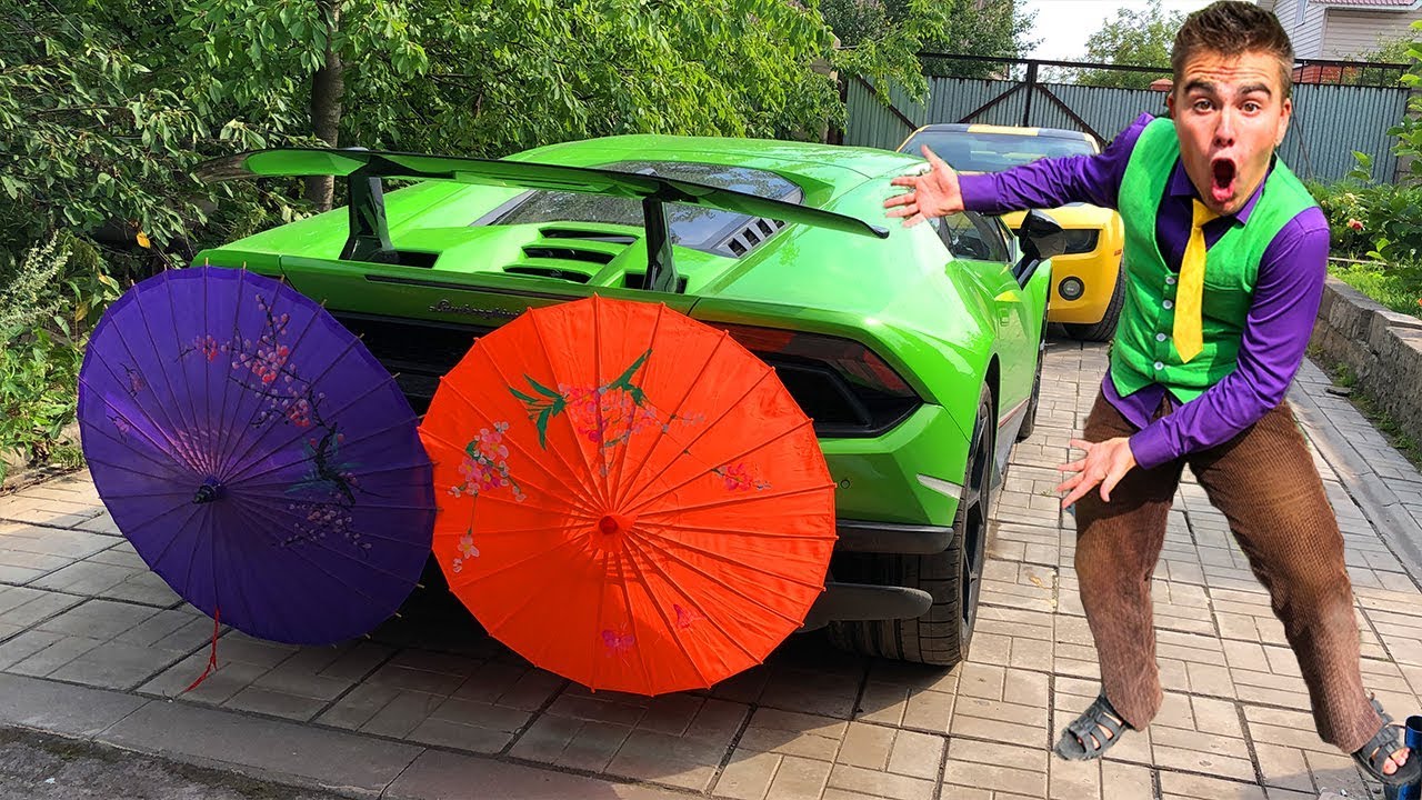 Red Man plugged Exhaust Pipe with Umbrellas VS Mr. Joe on